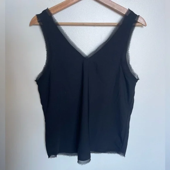 Halogen NWOT Raw Edge Hem Tank Black - Picture 9 of 9